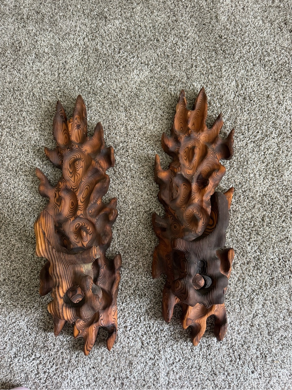 Vintage Finnish Brutalist Wood Wall Candle Holders